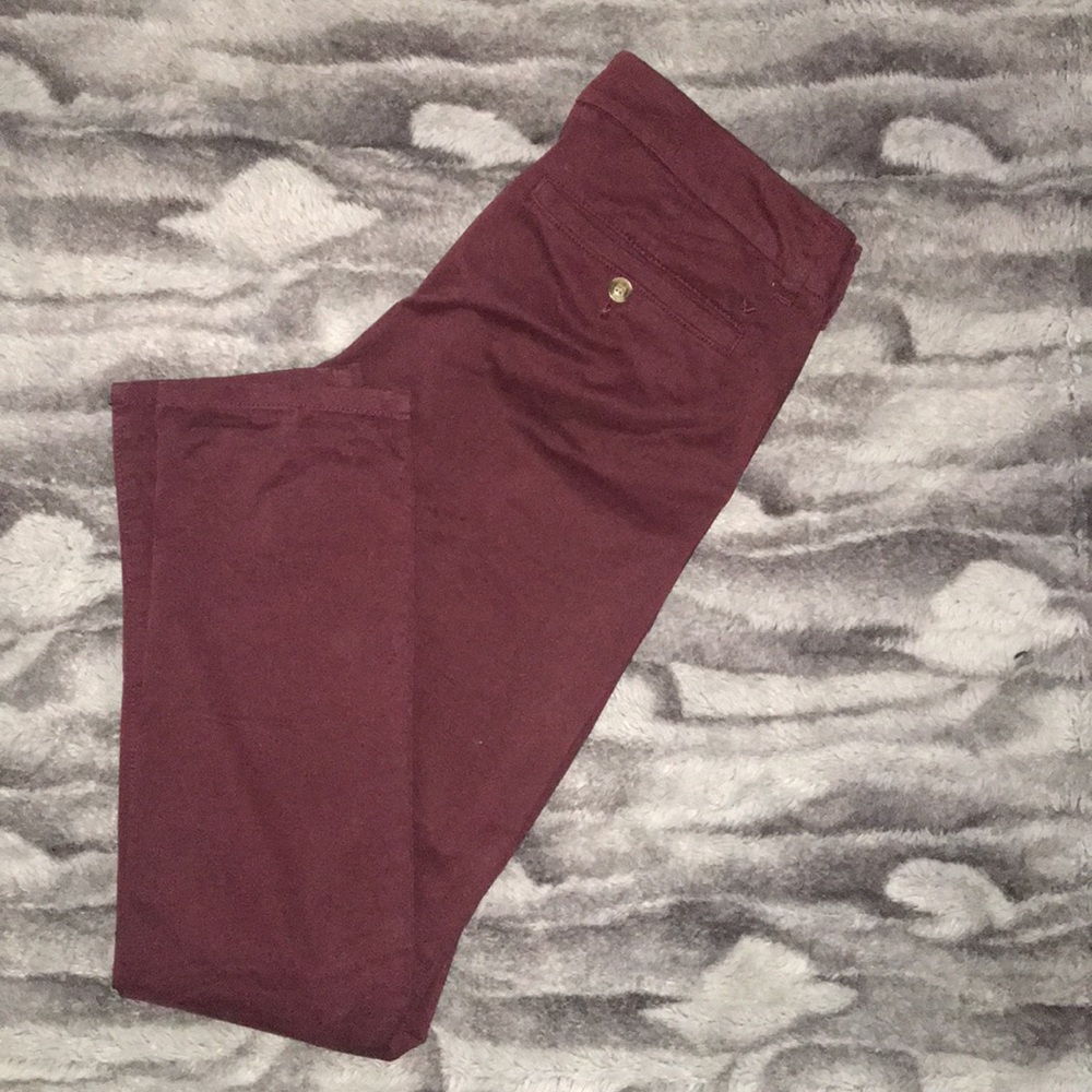 Burgundy American Eagle Skinny Pants